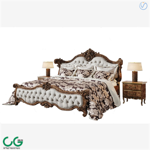 European style carved double bed 3d model